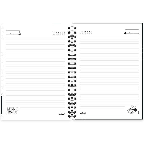 Caderno universitário capa dura 1x1 80 folhas, Disney Minnie PB, Spiral, 2276694 - PT 1 UN