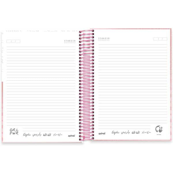 Caderno universitário capa dura 10x1 160 folhas, Barbie, Spiral, 2278155 - PT 1 UN