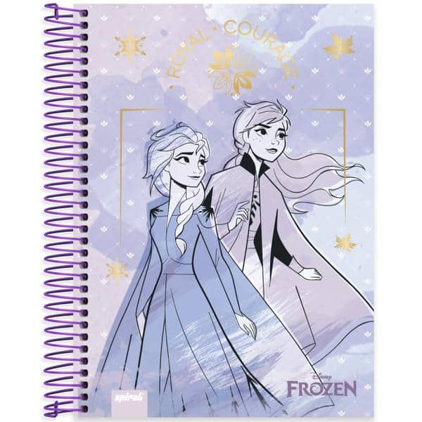 Caderno universitário capa dura 10x1 160 folhas, Disney Frozen, Spiral, 2278056 - PT 1 UN