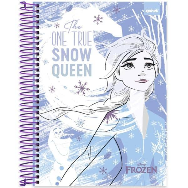 Caderno universitário capa dura 10x1 160 folhas, Disney Frozen, Spiral, 2278919 - PT 1 UN