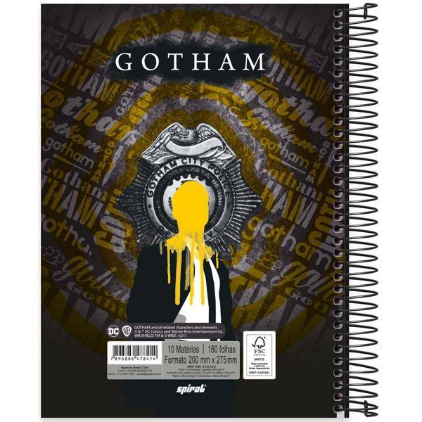 Caderno universitário capa dura 10x1 160 folhas, Gotham, Spiral, 2278414 - PT 1 UN