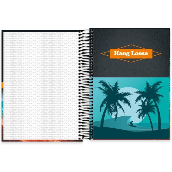 Caderno universitário capa dura 10x1 160 folhas, Hang Loose Laranja, Spiral, 2240466 - PT 1 UN