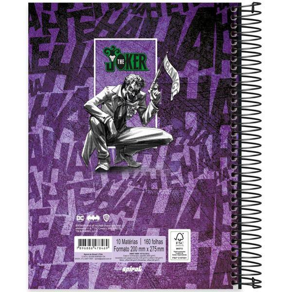 Caderno universitário capa dura 10x1 160 folhas, Joker, Spiral, 2278469 - PT 1 UN