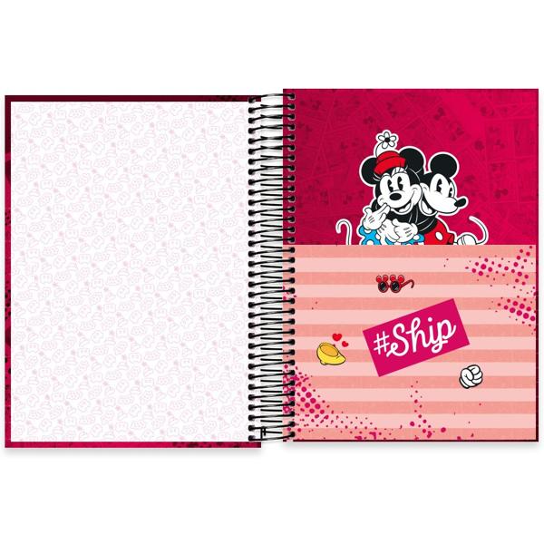 Caderno universitário capa dura 10x1 160 folhas, Disney Mickey & Minnie, Spiral, 2278261 - PT 1 UN