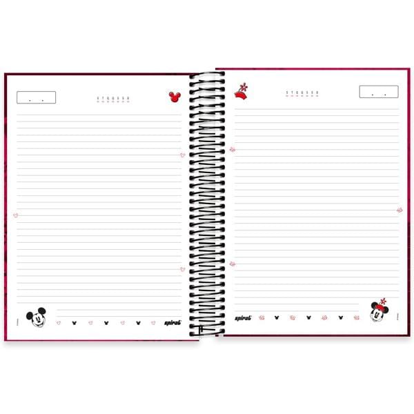 Caderno universitário capa dura 10x1 160 folhas, Disney Mickey & Minnie, Spiral, 2278261 - PT 1 UN