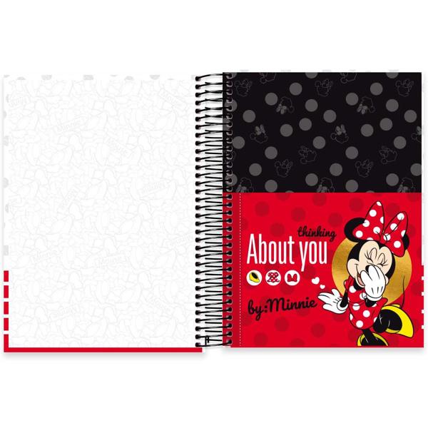 Caderno universitário capa dura 10x1 160 folhas, Disney Minnie Clássico, Spiral, 2278285 - PT 1 UN