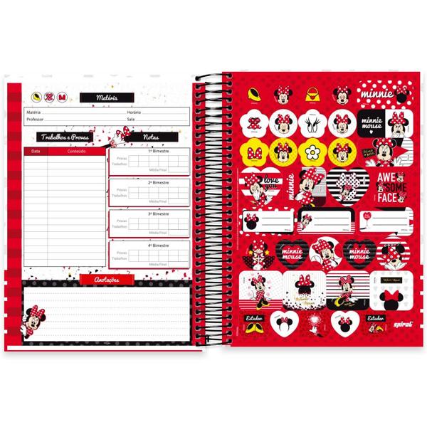 Caderno universitário capa dura 10x1 160 folhas, Disney Minnie Clássico, Spiral, 2278285 - PT 1 UN