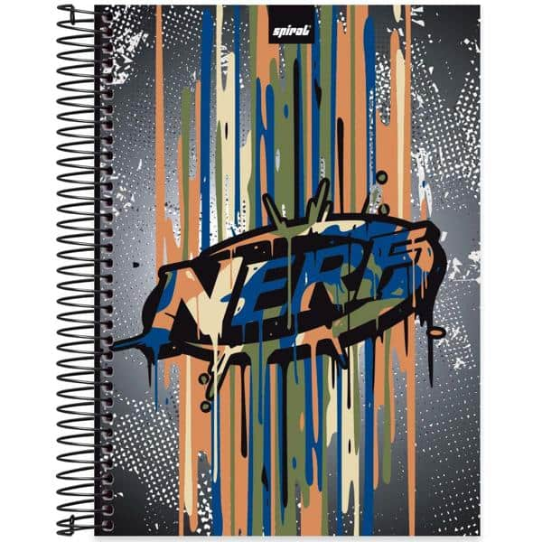 Caderno universitário capa dura 10x1 160 folhas, Nerf, Spiral, 2228839 - PT 1 UN