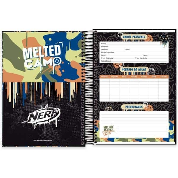 Caderno universitário capa dura 10x1 160 folhas, Nerf, Spiral, 2228839 - PT 1 UN