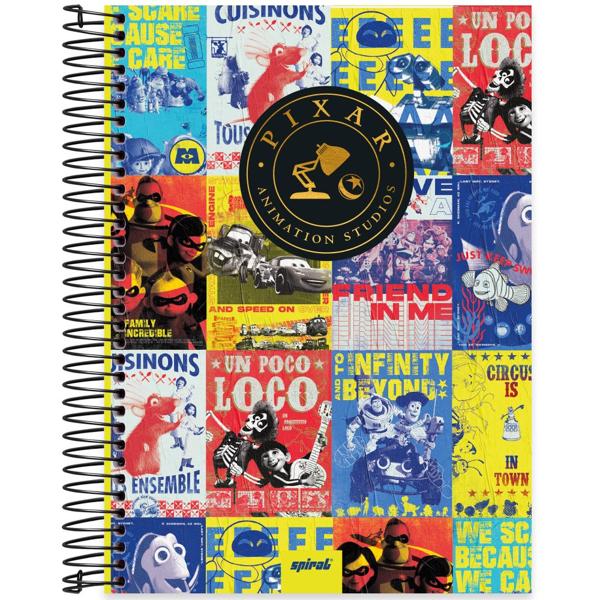 Caderno universitário capa dura 10x1 160 folhas, Disney Pixar, Spiral, 2278124 - PT 1 UN