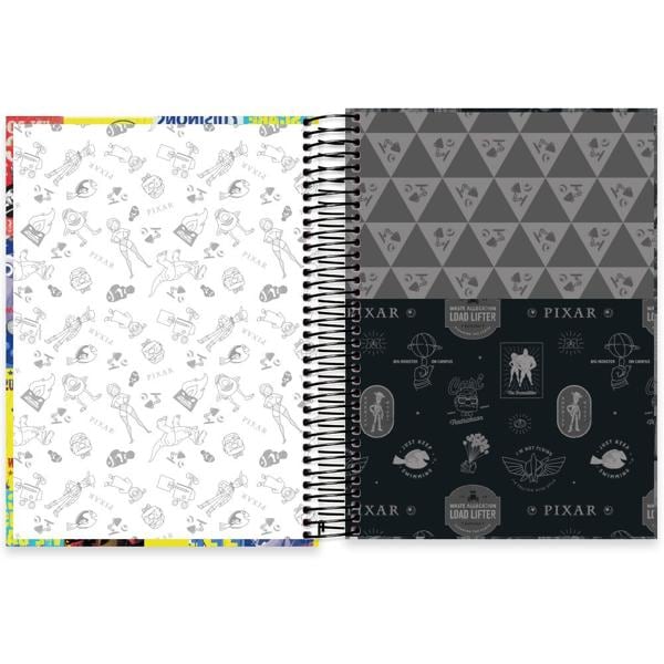 Caderno universitário capa dura 10x1 160 folhas, Disney Pixar, Spiral, 2278124 - PT 1 UN