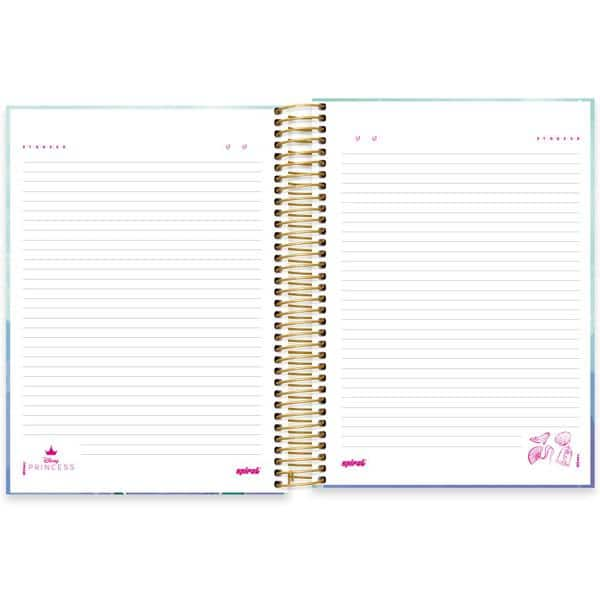 Caderno universitário capa dura 10x1 160 folhas, Princesas Disney Ariel, Spiral, 2278889 - PT 1 UN