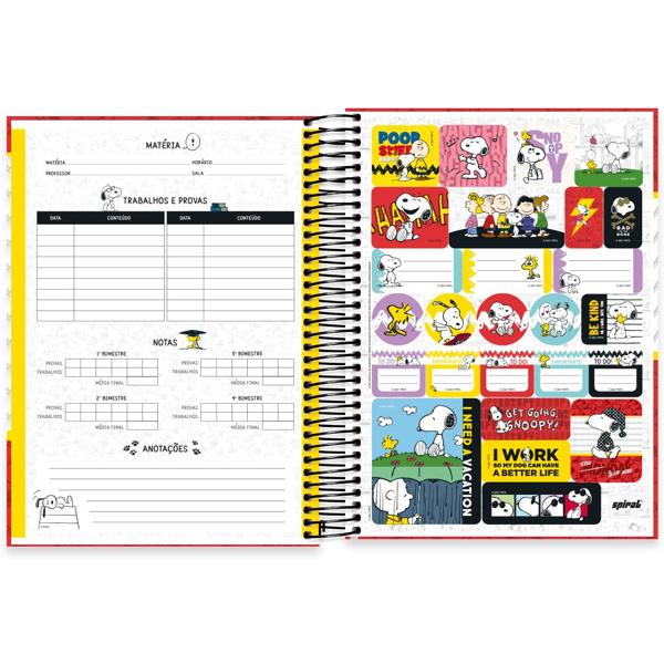 Caderno universitário capa dura 10x1 160 folhas, Snoopy, Spiral, 2278728 - PT 1 UN