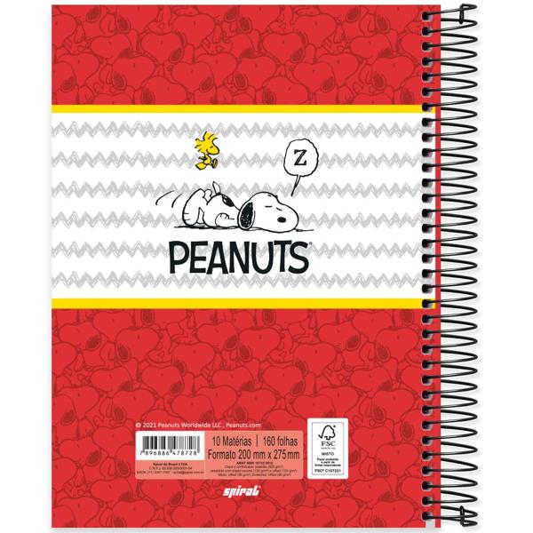 Caderno universitário capa dura 10x1 160 folhas, Snoopy, Spiral, 2278728 - PT 1 UN