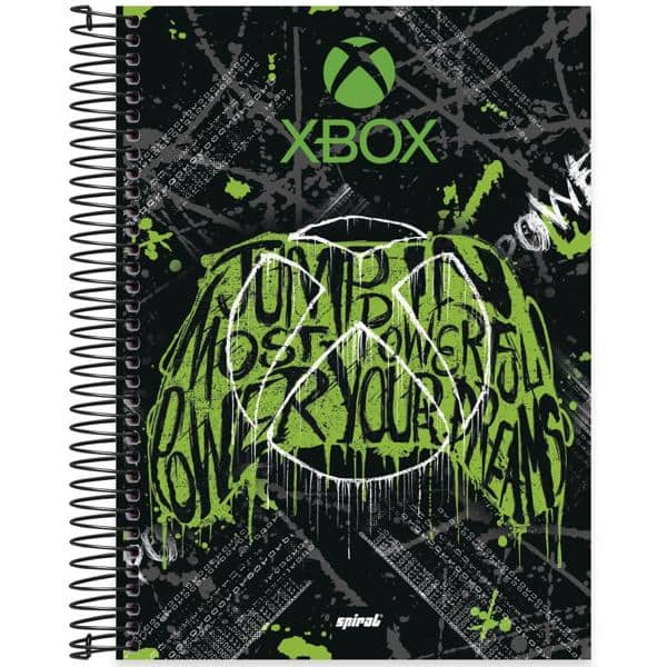 Caderno universitário capa dura 10x1 160 folhas, XBox, Spiral, 2278841 - PT 1 UN