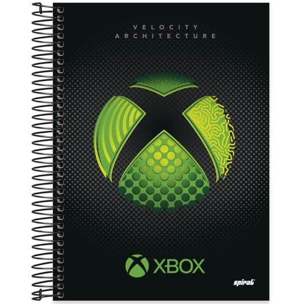 Caderno universitário capa dura 10x1 160 folhas, XBox, Spiral, 2278858 - PT 1 UN