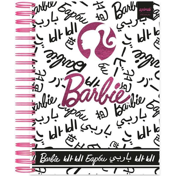 Caderno universitário capa dura 10x1 160 folhas, Barbie, Spiral, 2278216 - PT 1 UN