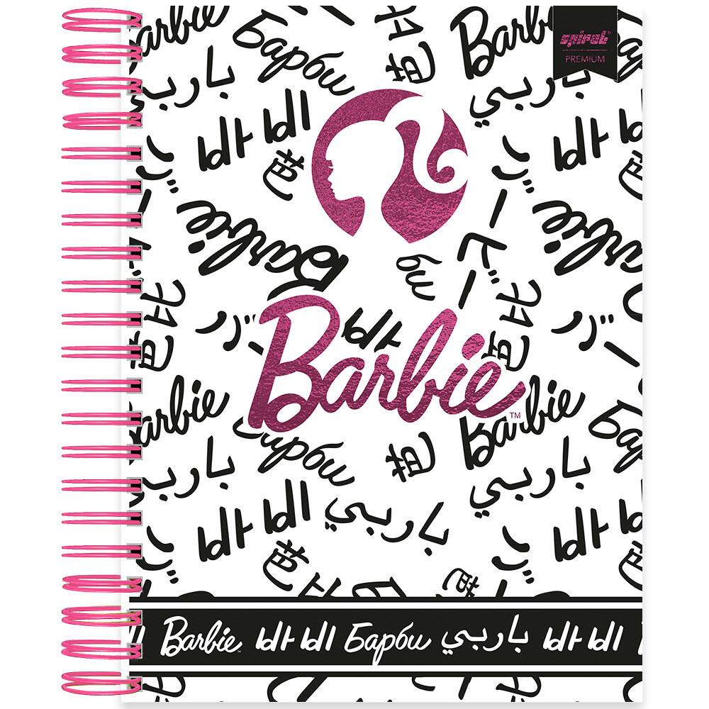 Caderno universitário capa dura, 10x1 160 folhas, Barbie Premium, 2333260,  Spiral Brb - PT 1 UN - Escolar - Kalunga