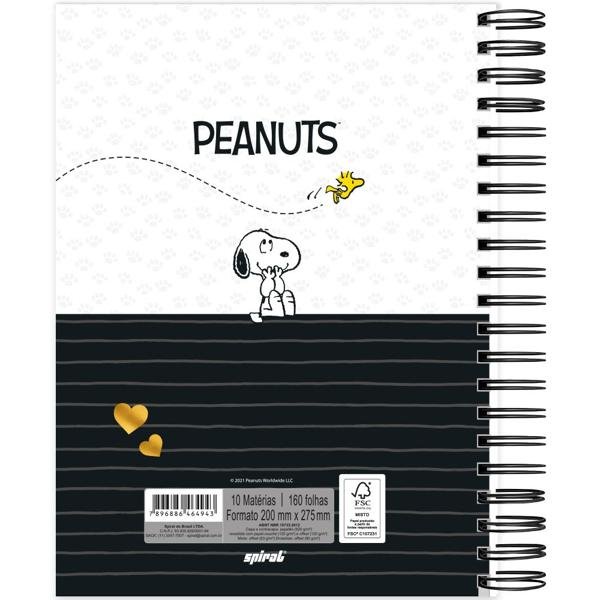 Caderno universitário capa dura 10x1 160 folhas, Snoopy, Spiral, 2264943 - PT 1 UN
