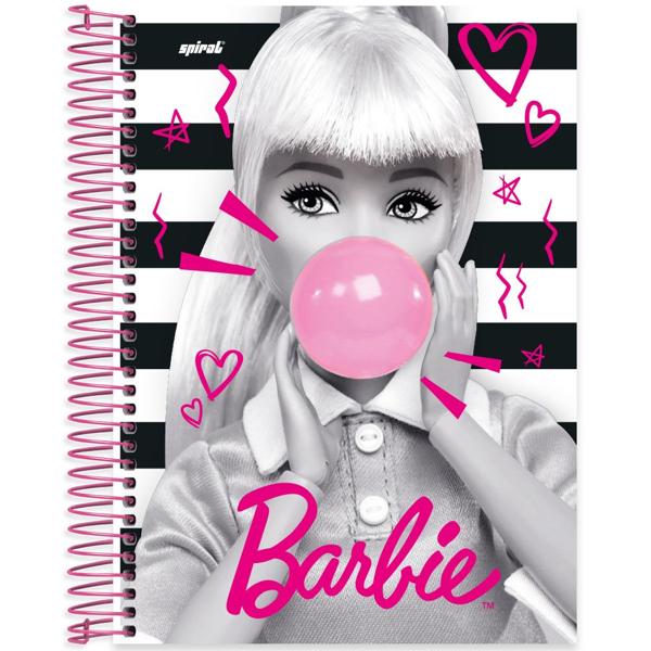 Caderno universitário capa dura 15x1 240 folhas, Barbie, Spiral, 2279077 - PT 1 UN