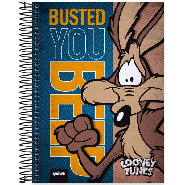 Caderno universitário capa dura 15x1 240 folhas, Looney Tunes Coiote, Spiral, 2279244 - PT 1 UN