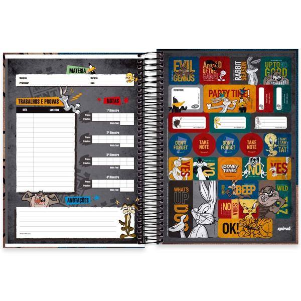 Caderno universitário capa dura 15x1 240 folhas, Looney Tunes Coiote, Spiral, 2279244 - PT 1 UN