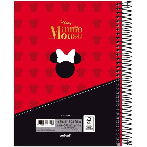 Caderno universitário capa dura 15x1 240 folhas, Minnie Disney Clássico, Spiral, 2279527 - PT 1 UN