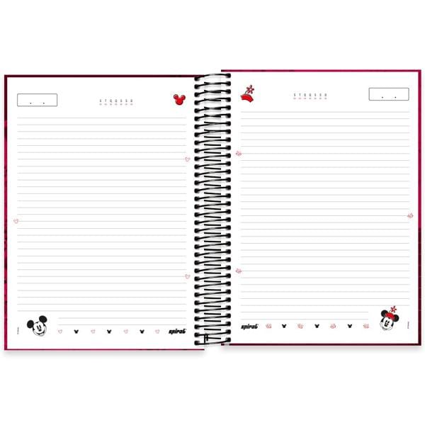 Caderno universitário capa dura 15x1 240 folhas, Disney Mickey & Minnie, Spiral, 2264967 - PT 1 UN