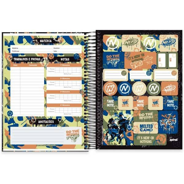 Caderno universitário capa dura 15x1 240 folhas, Nerf, Spiral, 2265728 - PT 1 UN