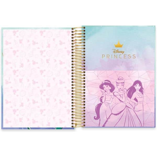 Caderno universitário capa dura 15x1 240 folhas, Princesas Disney Ariel, Spiral, 2279114 - PT 1 UN