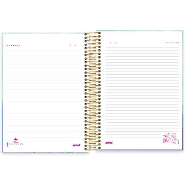 Caderno universitário capa dura 15x1 240 folhas, Princesas Disney Ariel, Spiral, 2279114 - PT 1 UN