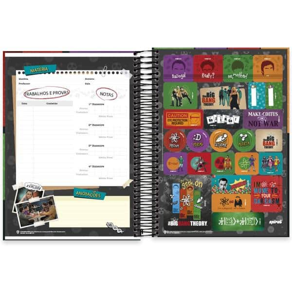 Caderno universitário capa dura 15x1 240 folhas, The Big Bang Theory, Spiral, 2279398 - PT 1 UN