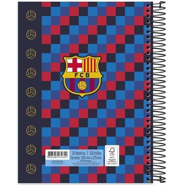 Caderno universitário capa dura 20x1 320 folhas, Barcelona, Spiral, 2279602 - PT 1 UN