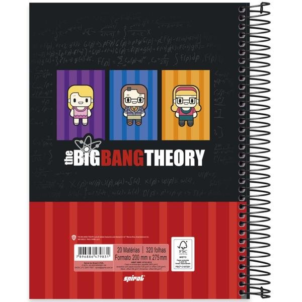 Caderno universitário capa dura 20x1 320 folhas, The Big Bang Theory, Spiral, 2279831 - PT 1 UN