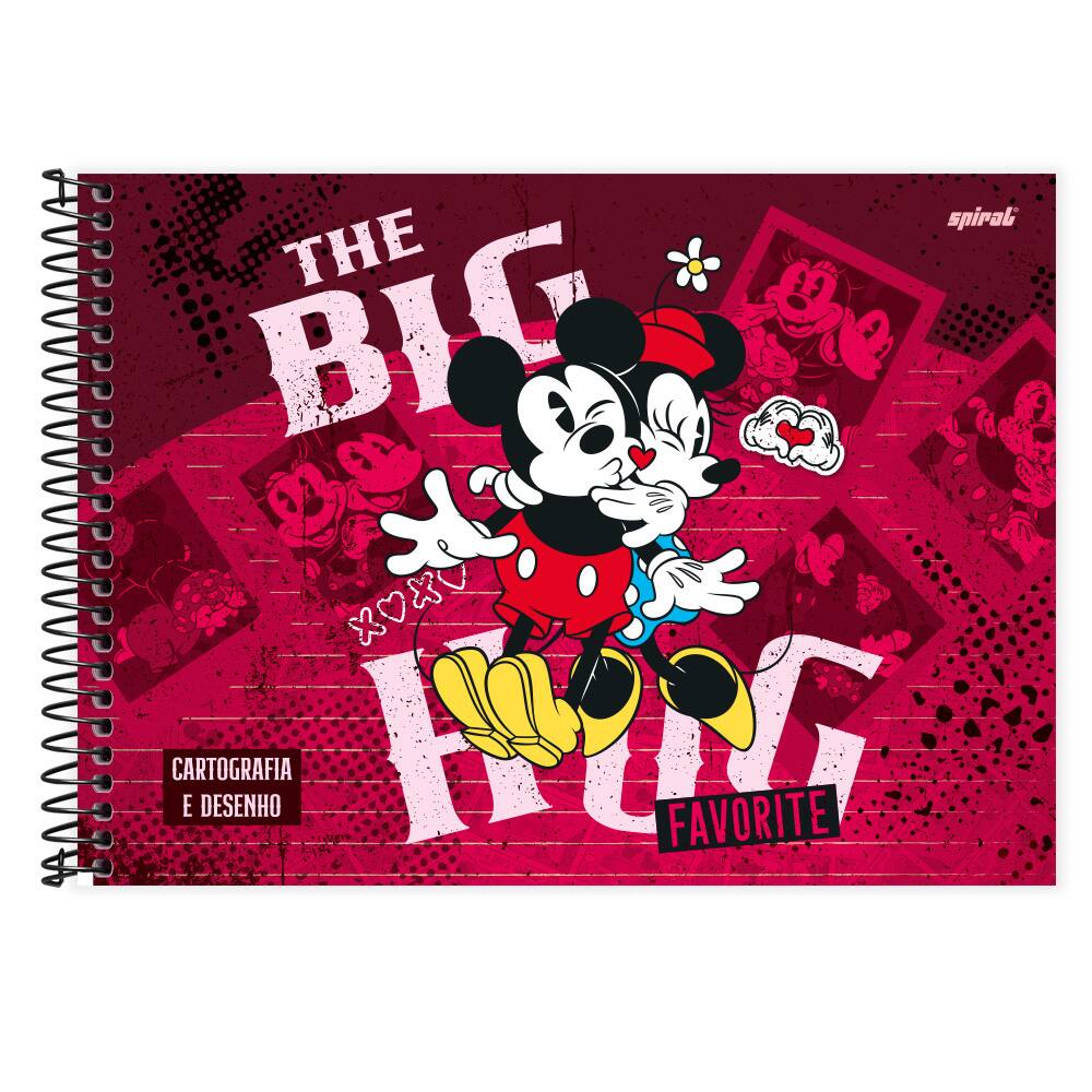 Caderno cartografia e desenho capa dura 48 folhas Disney Minnie