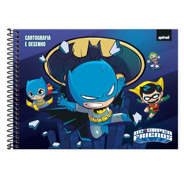 Caderno Cartografia e Desenho Capa Dura 48 folhas, DC Super Friends Batman, Spiral, 2229010 - PT 1 UN
