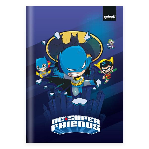 Caderno 1/4 capa dura costurado 80 folhas, DC Super Friends Batman, Spiral, 2229133 - PT 1 UN