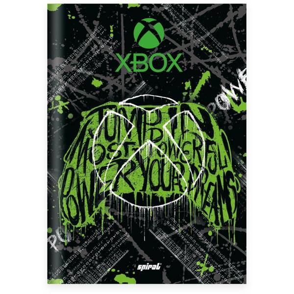 Caderno 1/4 capa dura costurado, 80 folhas, Xbox, 2266039, Spiral - PT 1 UN