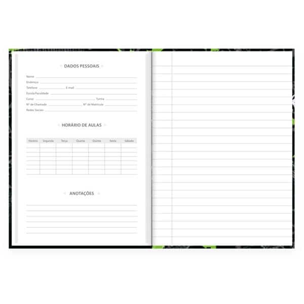 Caderno 1/4 capa dura costurado, 80 folhas, Xbox, 2266039, Spiral - PT 1 UN