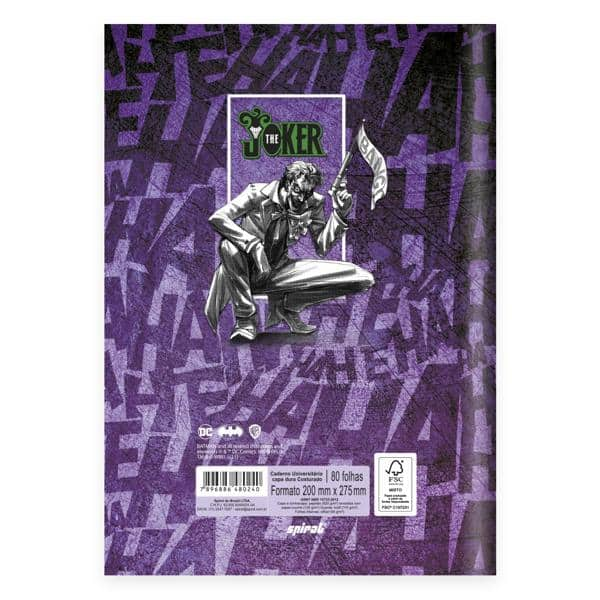 Caderno Universitário Capa Dura Costurado 80 folhas, Joker, Spiral, 2280240 - PT 1 UN