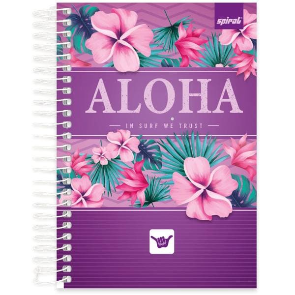 Caderno 1/4 Espiral Capa Dura 80 folhas, Hang Loose Roxo, Spiral, 2265896 - PT 1 UN