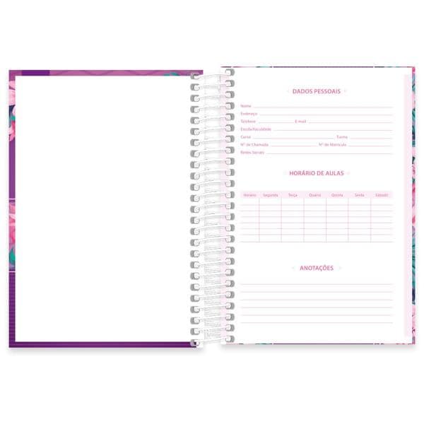 Caderno 1/4 Espiral Capa Dura 80 folhas, Hang Loose Roxo, Spiral, 2265896 - PT 1 UN