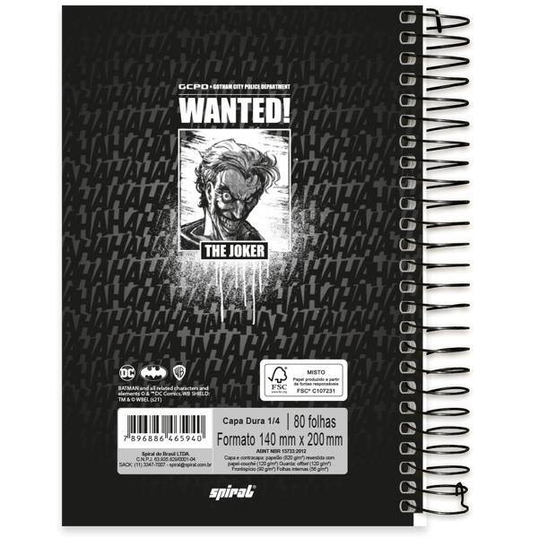 Caderno 1/4 Espiral Capa Dura 80 folhas, Joker, Spiral, 2265940 - PT 1 UN