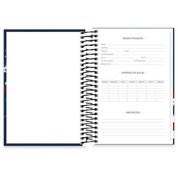 Caderno 1/4 Espiral Capa Dura 80 folhas, PSG, Spiral, 2276045 - PT 1 UN