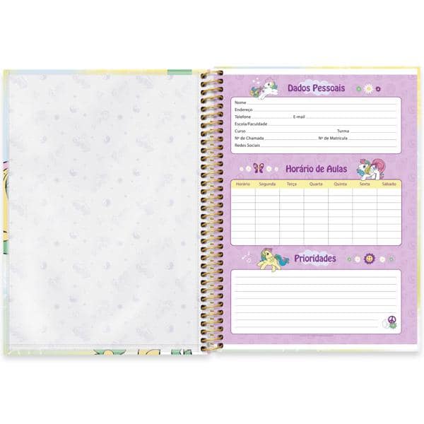 Caderno universitário capa dura 1x1 80 folhas, My Little Pony, Spiral, 2265735 - PT 1 UN