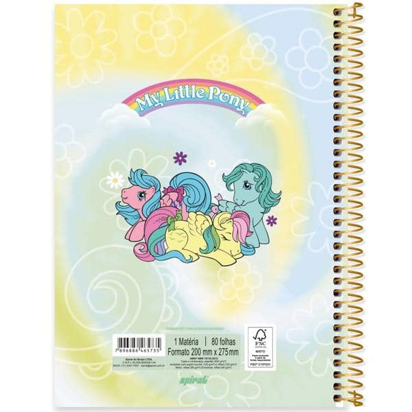 Caderno universitário capa dura 1x1 80 folhas, My Little Pony, Spiral, 2265735 - PT 1 UN