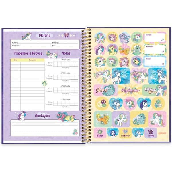 Caderno universitário capa dura 1x1 80 folhas, My Little Pony, Spiral, 2228860 - PT 1 UN