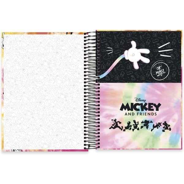 Caderno universitário capa dura 10x1 160 folhas, Mickey Disney Friends, Spiral, 2228891 - PT 1 UN