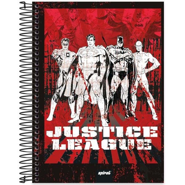 Caderno universitário capa dura 15x1 240 folhas, Liga da Justiça, Spiral, 2265742 - PT 1 UN
