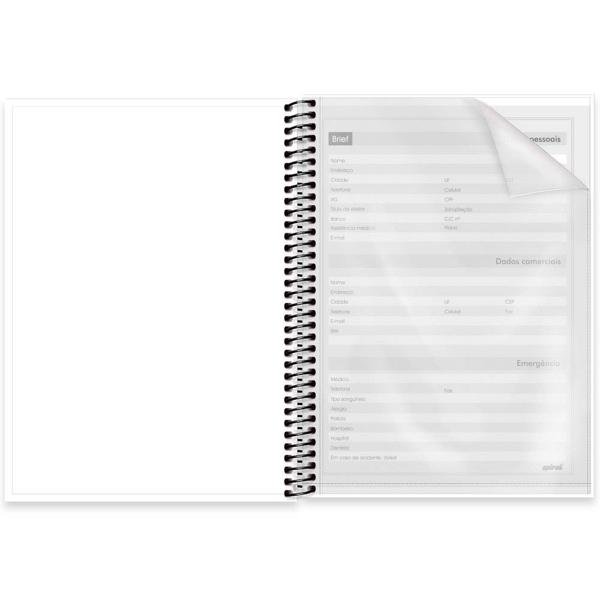 Caderno Universitário Capa Dura 1X1 80 Folhas Sem Pauta Brief Branco Spiral - PT 1 UN
